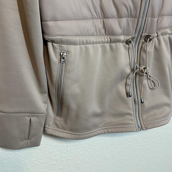 AVIA Mixed Media Jacket Full Zipper Taupe XL 16-18 - Picture 2 of 12